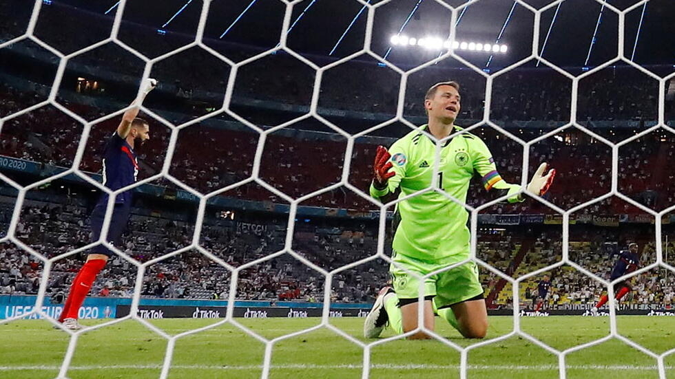 goleiro-Manuel-Neuer-lamentando-gol-sofrido-na-derrota-da-Alemanha-para-a-Franca-no-primeiro-jogo-da-Euro-2021 As estreias da Alemanha na Eurocopa são positivas