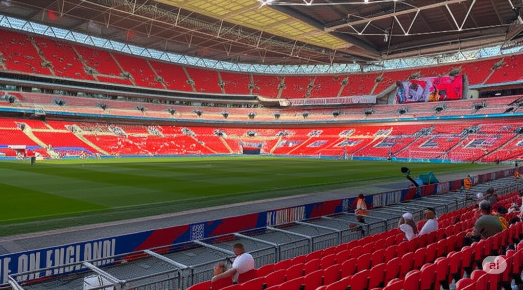 Estádio Wembley Londres Inglaterra, campo de futebol e arquibancadas