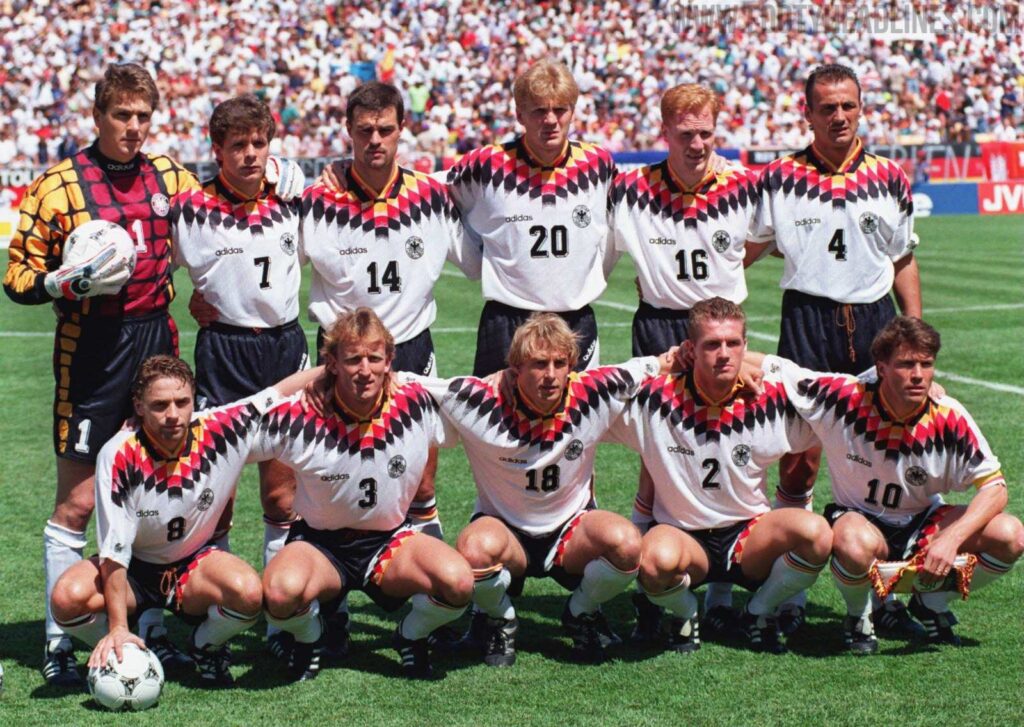Seleção alemã posa antes jogo Bolívia Copa 1994.