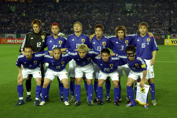 Seleção japonesa titulares Copa 2002 foto oficial antes jogo Bélgica.
