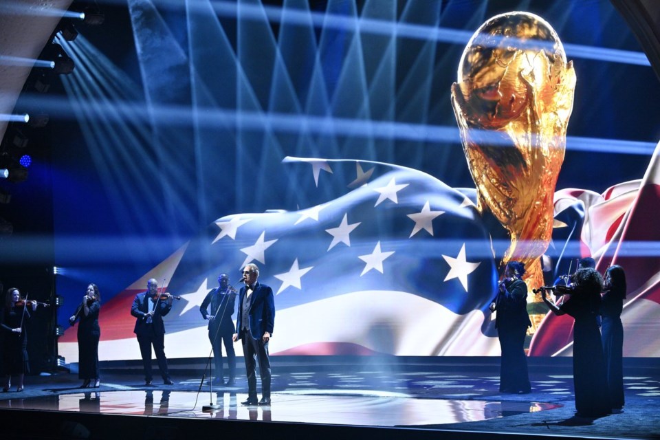Sorteio Grupos Copa do Mundo 2026 Washington D.C., painel LED do evento, evento oficial FIFA